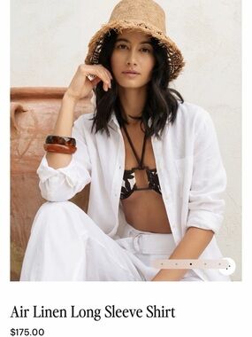 Onia Air Linen Long Sleeve Shirt in White